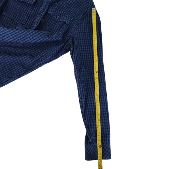 G-STAR RAW Landoh Blue Plaid Long-Sleeve Shirt L - Picture 15 of 16